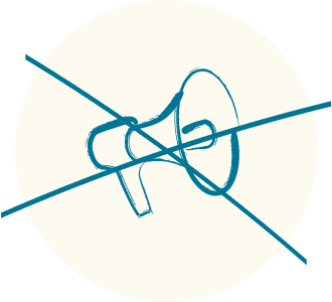 Loudspeaker crossed out