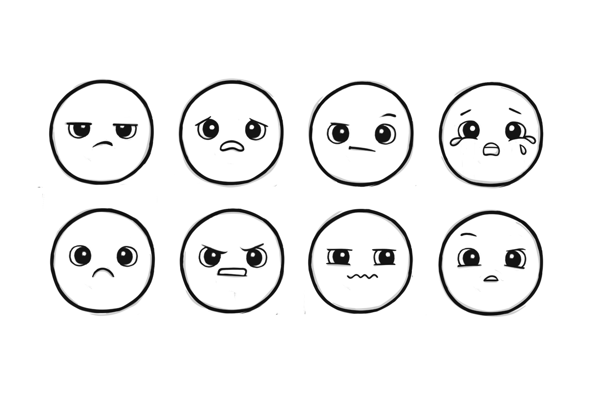 Unhappy emojis